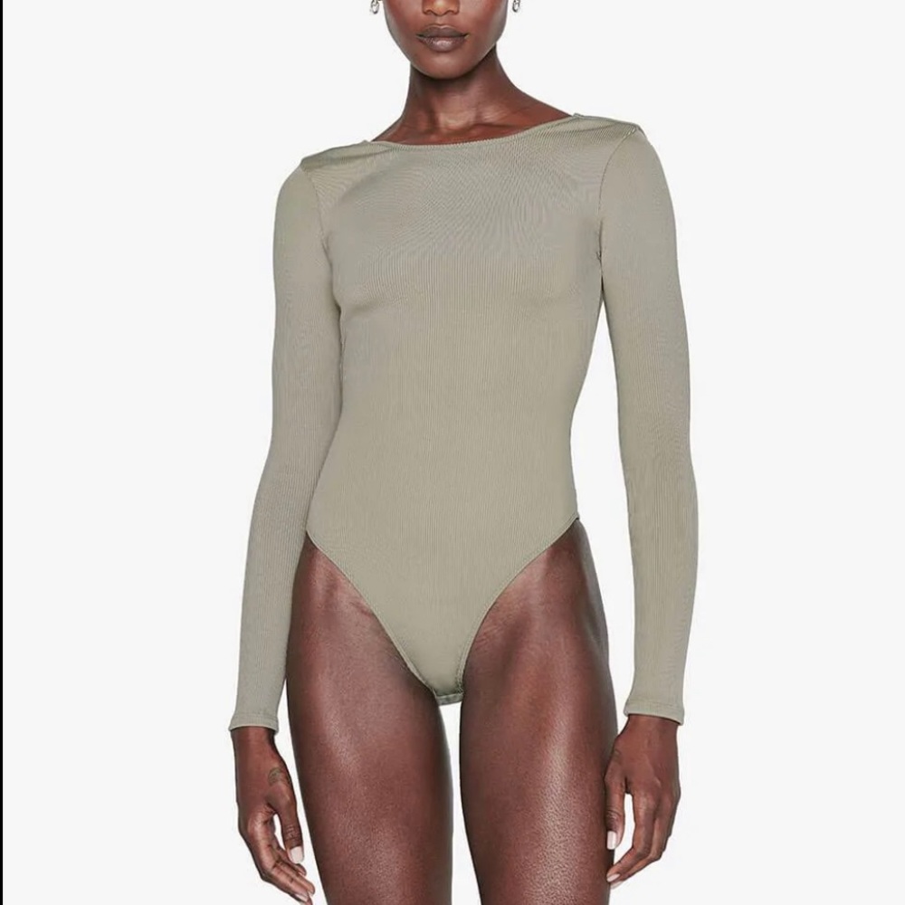 NWT Anine Bing Green Scoop Neck Bodysuit